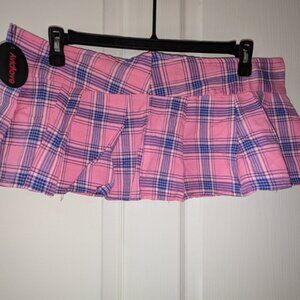 Avidlove Pleated Skirts for Women Sexy Costume Lingerie Mini Plaid Skirt Role Pl